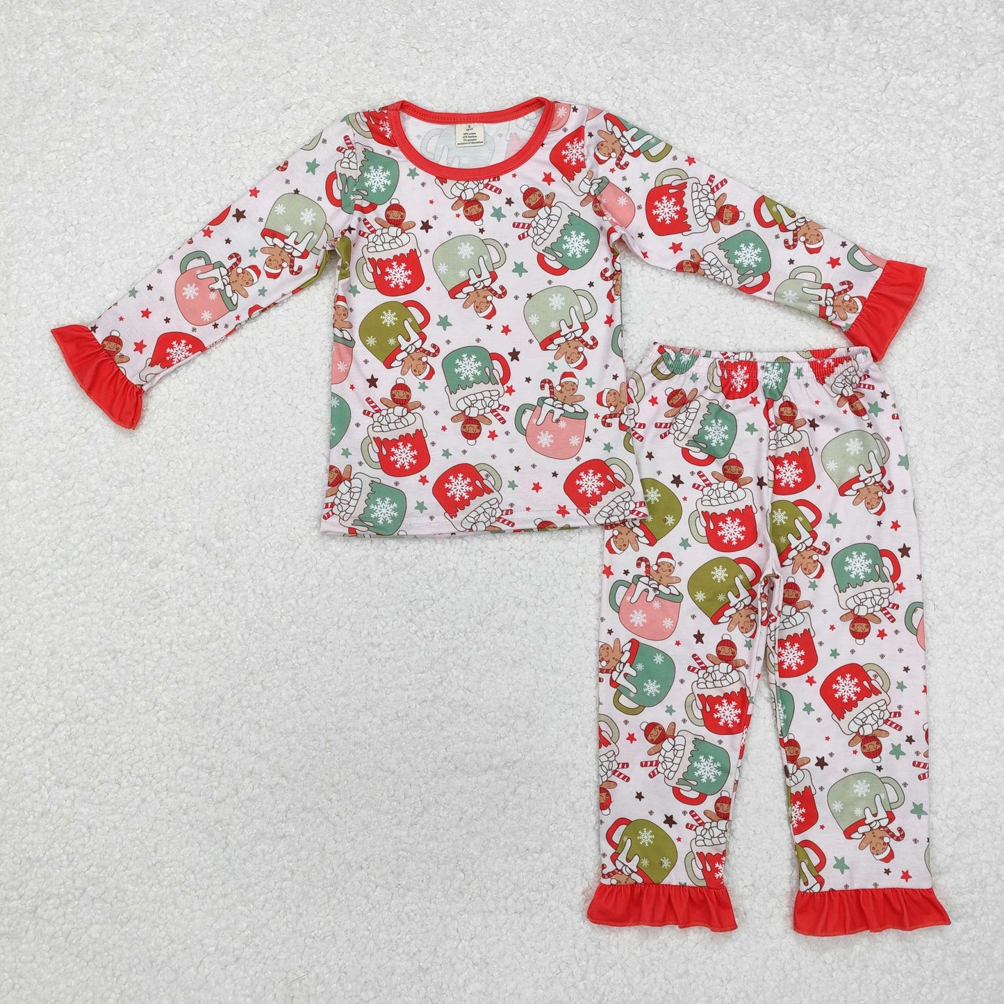 GLP1621 baby girls long sleeve bamboo Christmas pajamas