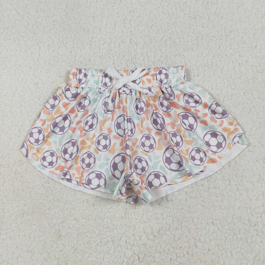 SS0582 girls football leopard shorts