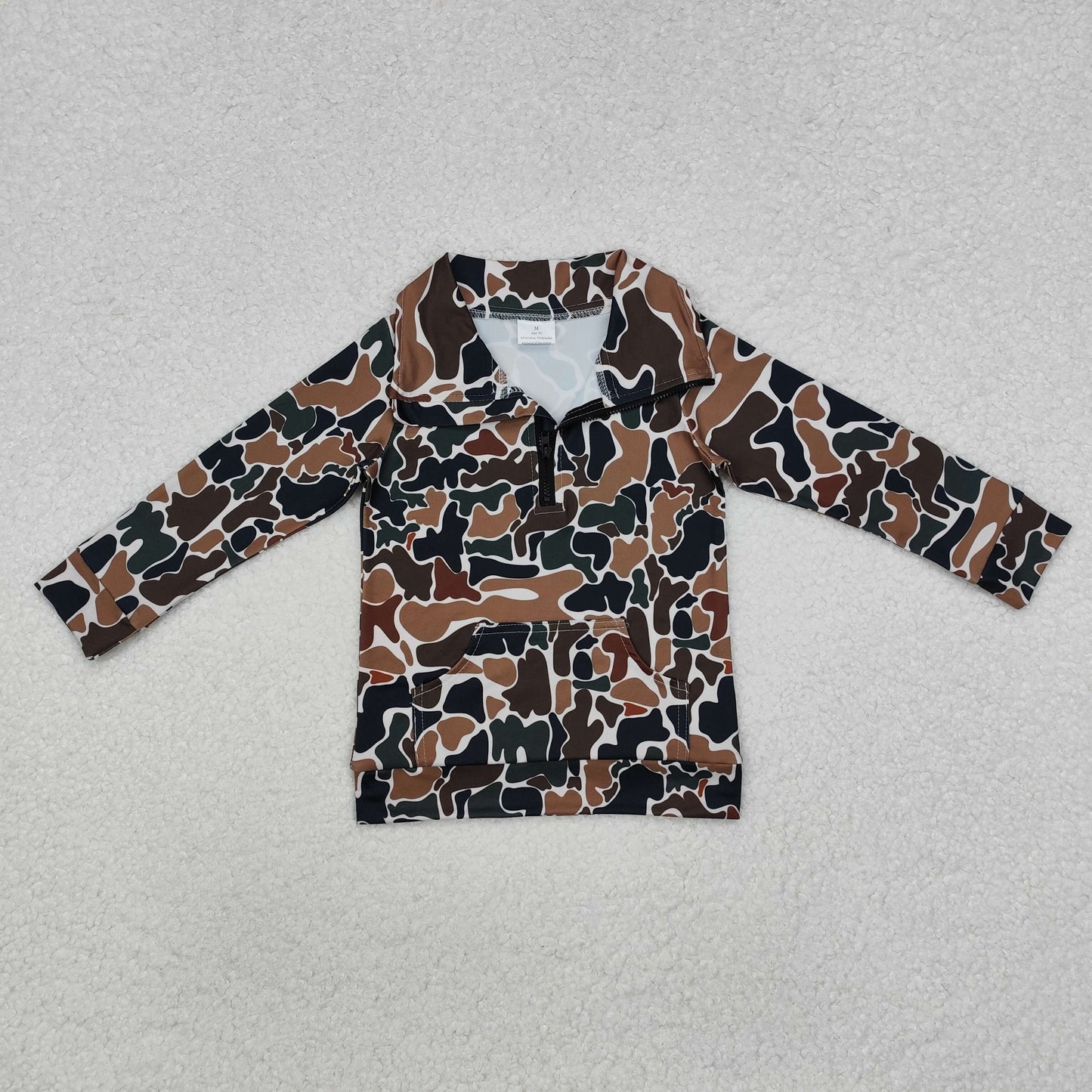 BT1038 baby boys long sleeve camo pullover