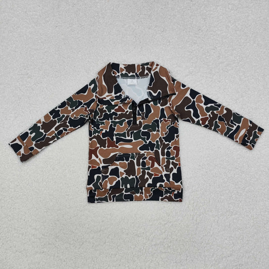 BT1038 baby boys long sleeve camo pullover