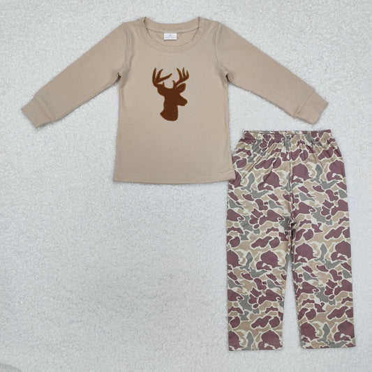 BLP0530  Boys deer cam outfits embroidery