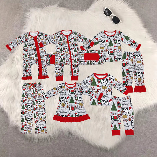 Family Matching Adult Baby girls boys Christmas tree outfits