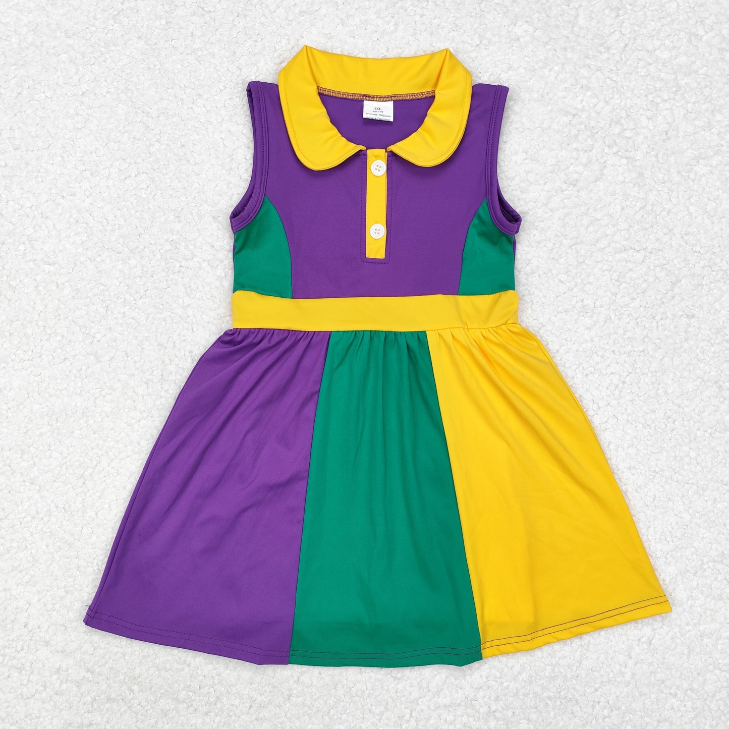 GSD1434 Girls purple green yoga Dress