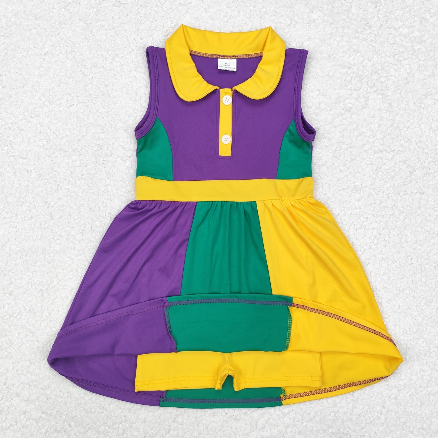 GSD1434 Girls purple green yoga Dress