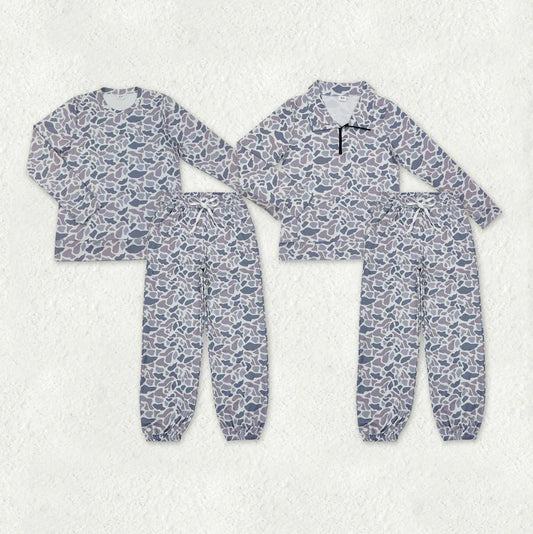 Matching Adult women camo Long Sleeves grey camo outfits yoga
