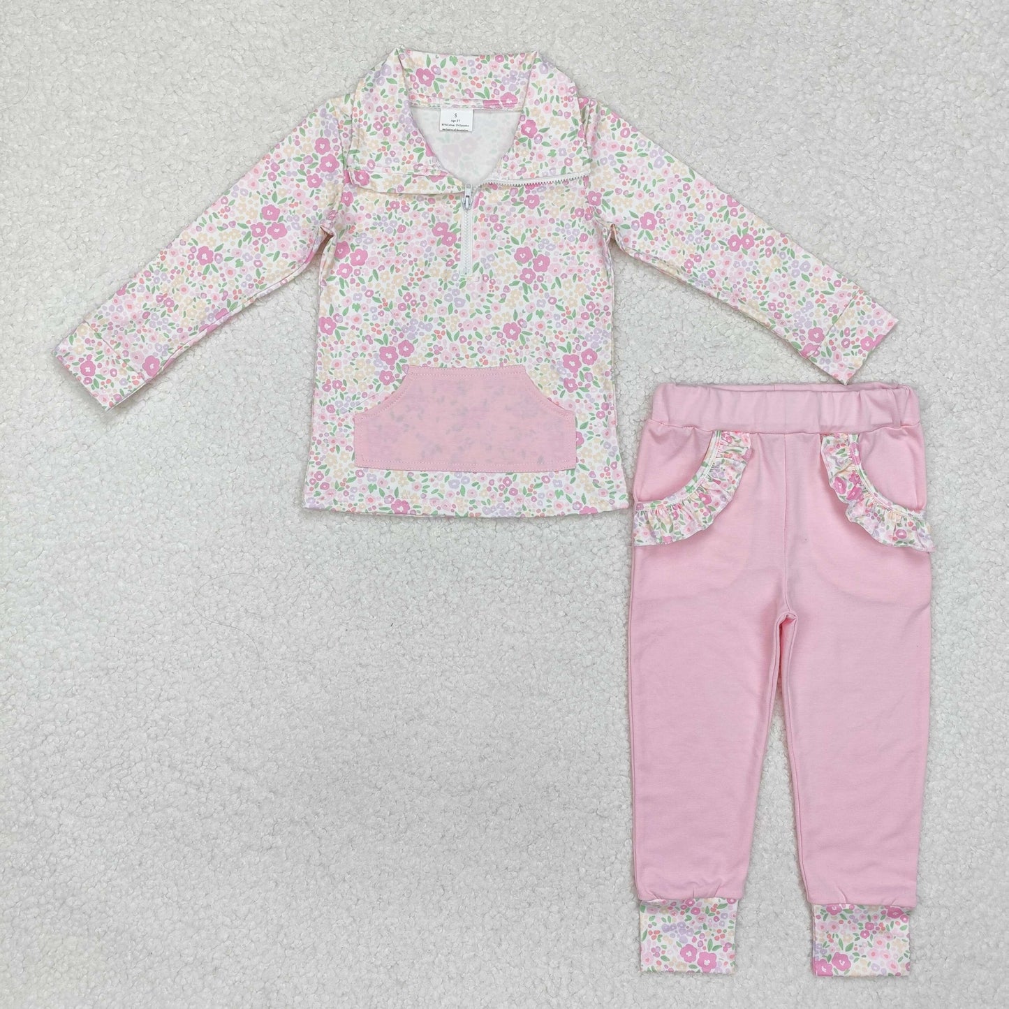 GLP2118 Girls pink pink floral outfits