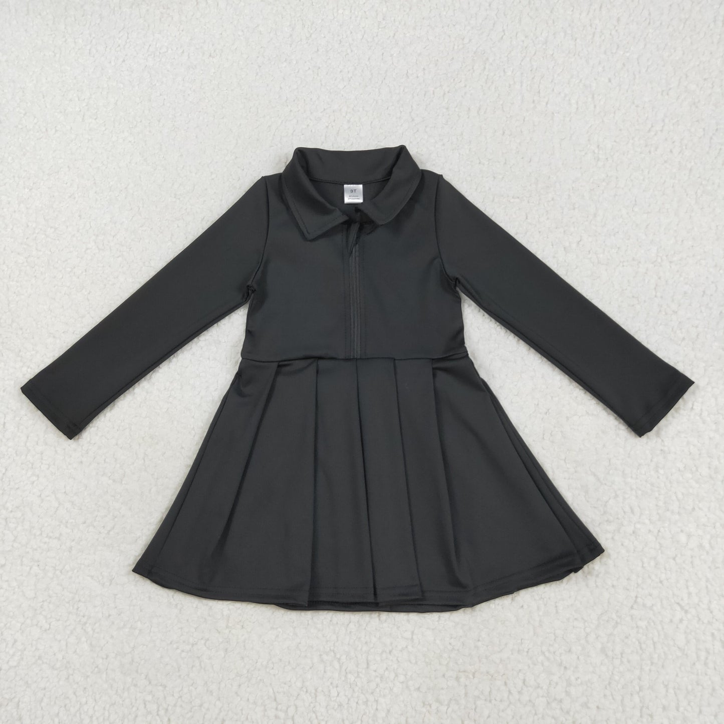 GLD1150 girls long sleeve zipper black Dress yoga