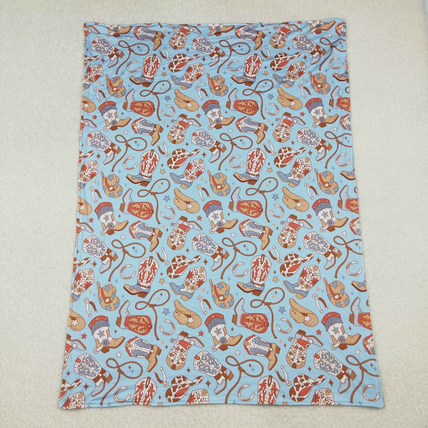 BL0214 Baby blue boot Blankets