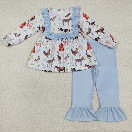 GLP2536 baby girls form house floral blue outfits