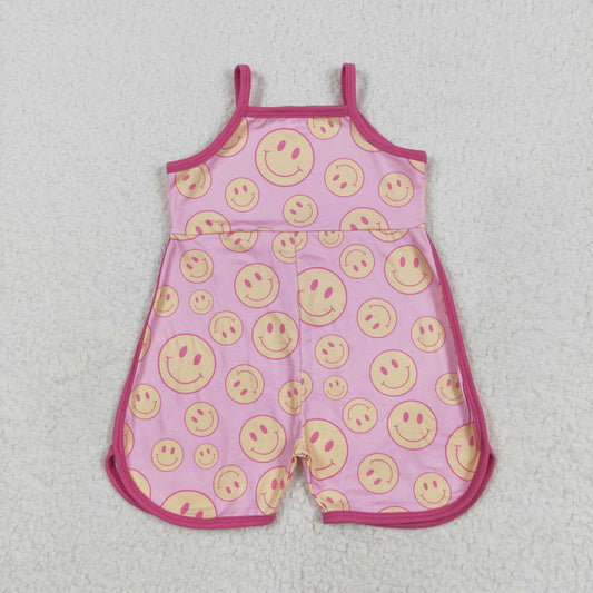 SR3083 baby girls pink yellow smile Jumpsuit