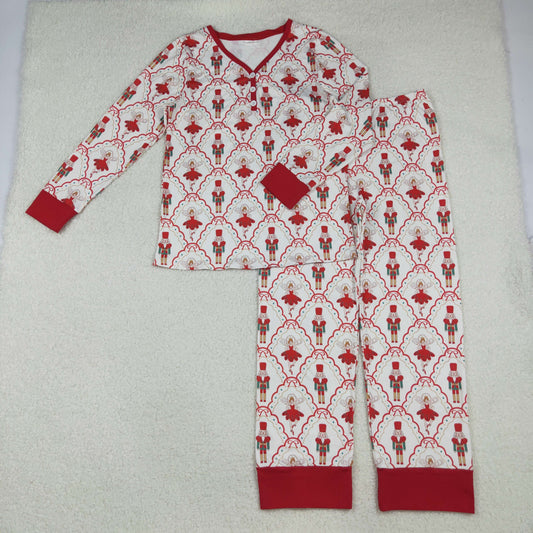 GLP2816 Adult Christmas Soldier button red pajamas