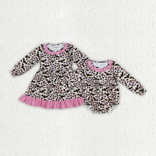 Matching Baby girls boys Halloween bat leopard clothes