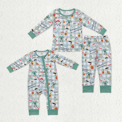 Matching Baby girls Christmas romper & pajamas clothing bamboo