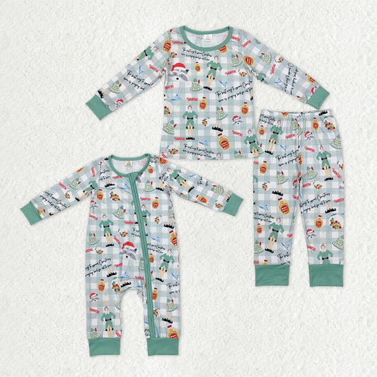 Matching Baby girls Christmas romper & pajamas clothing bamboo