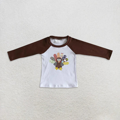 Matching Baby girls Thanksgiving turkey brown clothing