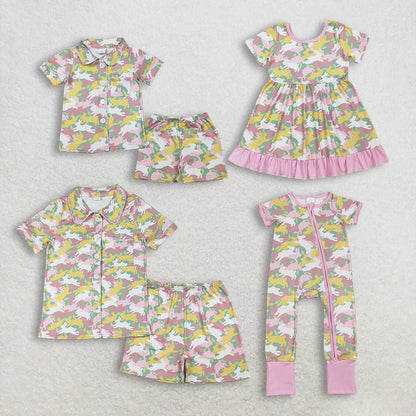 Family Matching Adult Baby girls Easter bunny camo clothes