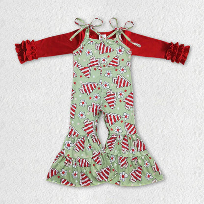 Matching Baby girls long Sleeve Christmas jumpsuit outfits Sets