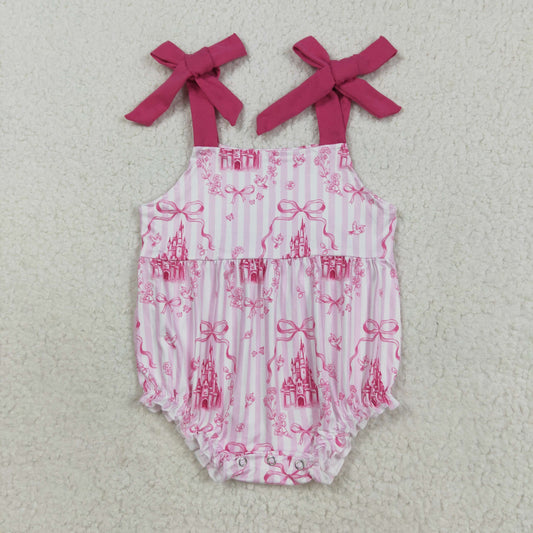 SR3077 Baby girls rose castle romper