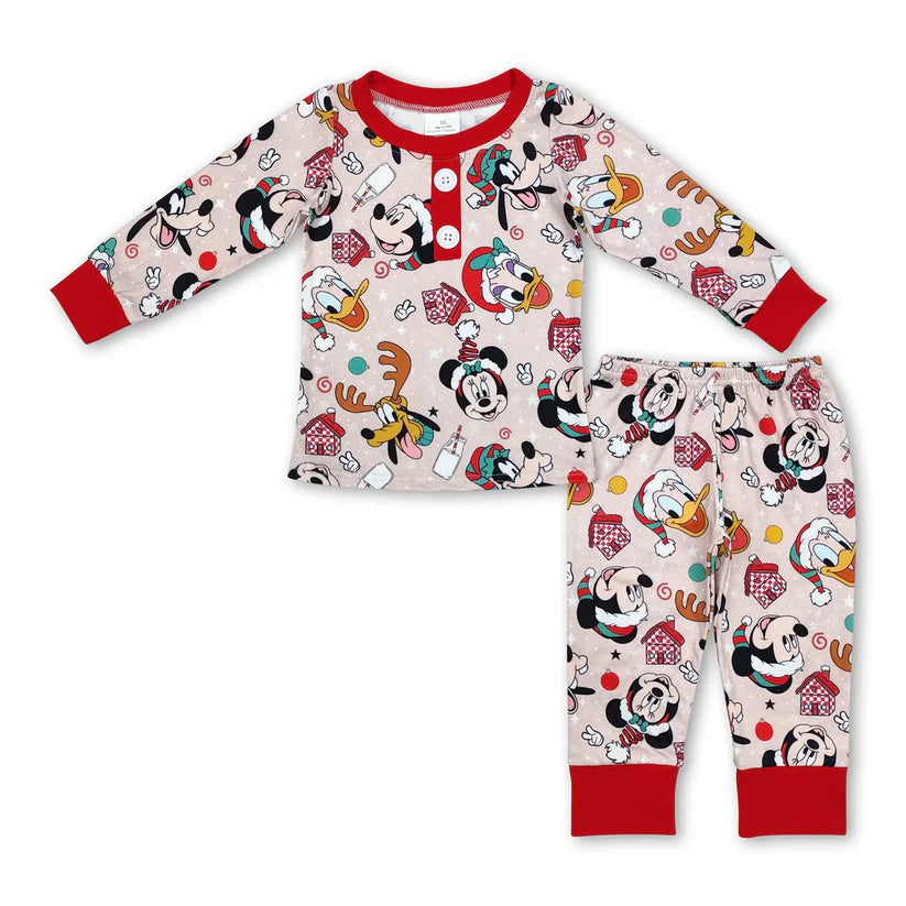 Matching Baby girls boys Christmas cartoon romper pajamas