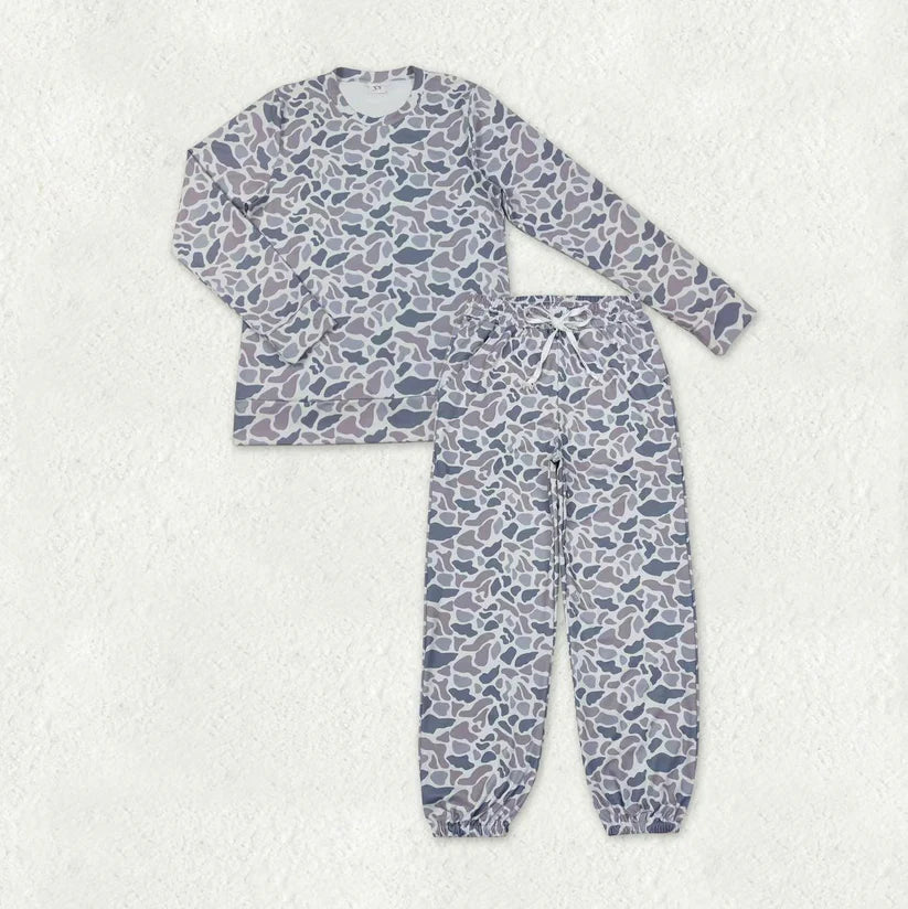 Matching Adult women camo Long Sleeves grey camo outfits yoga