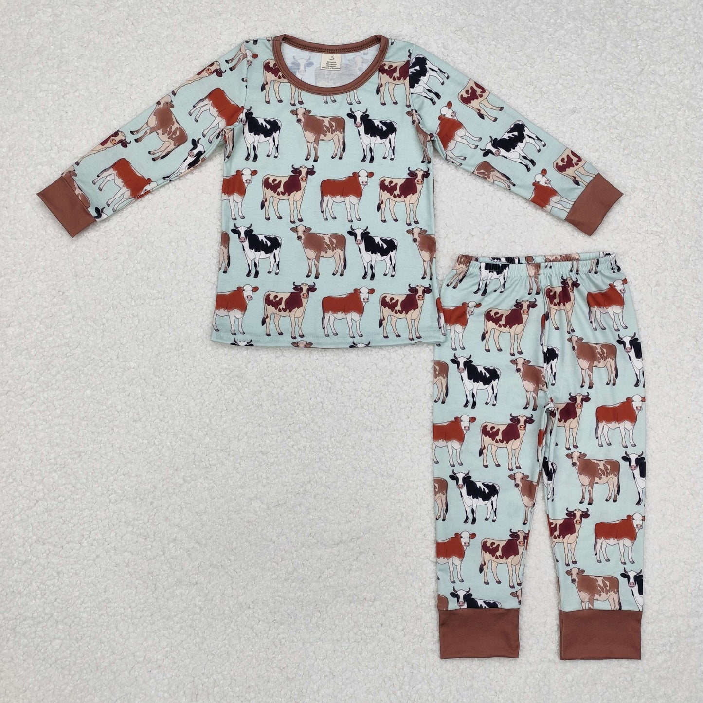 BLP0829 baby Boys cow bamboo pajamas