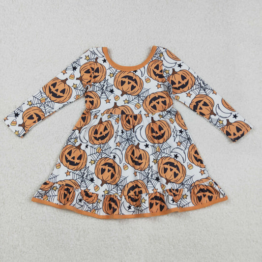 GLD1258 girls Halloween pumpkin orange Dress