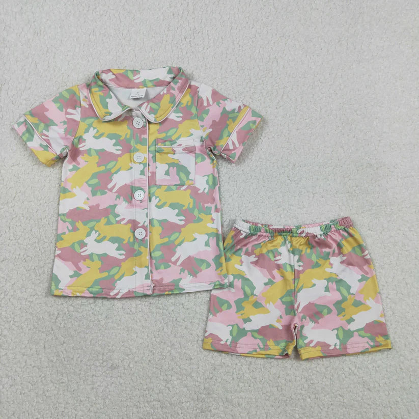 Family Matching Adult Baby girls Easter bunny camo clothes