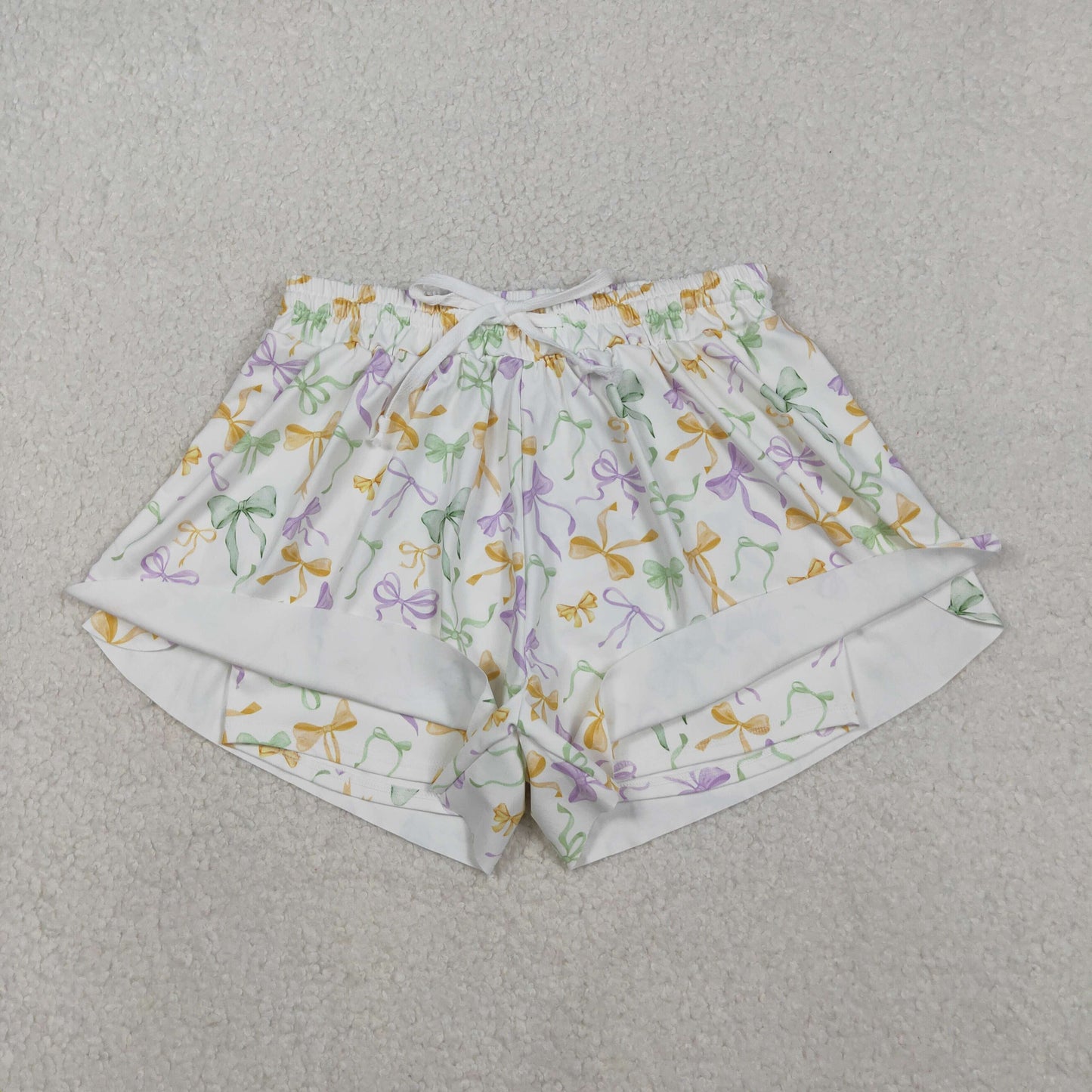 SS0679 Adult women Mardi Gras bow Shorts yoga