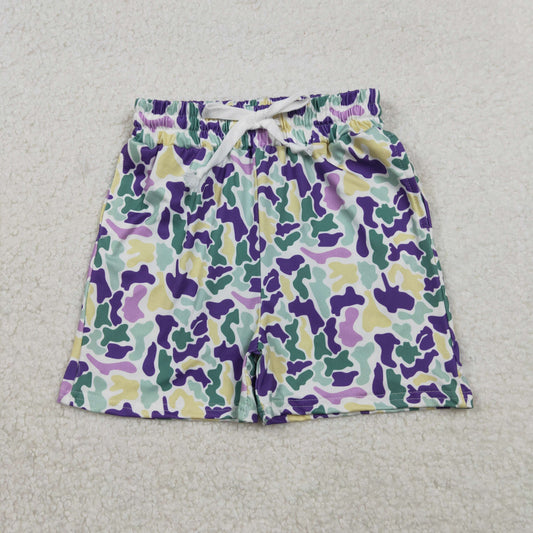 SS0734 baby boys Mardi Gras camo shorts