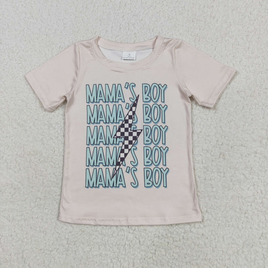BT1229 baby boys short sleeve MAMA'S BOYS lightning shirt top