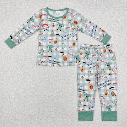 Matching Baby girls Christmas romper & pajamas clothing bamboo