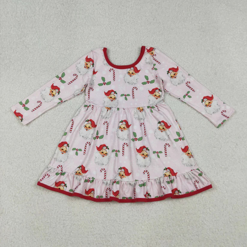 12/18m-7/8t Matching Baby girls Christmas cartoon long sleeve dress