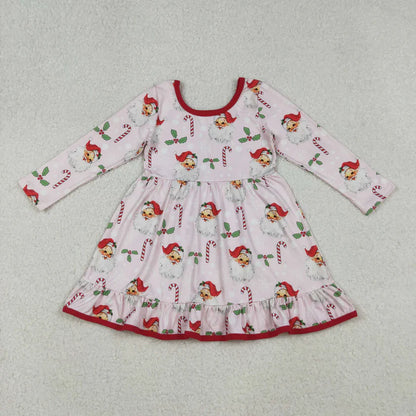 12/18m-7/8t Matching Baby girls Christmas cartoon long sleeve dress