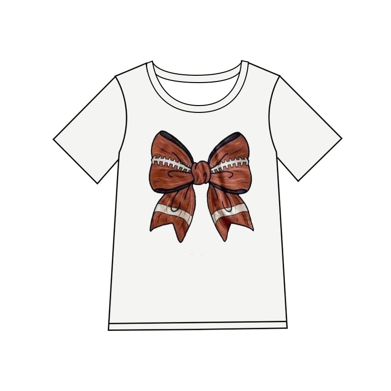 Custom design Adults woman bow T-shirt Milk slik