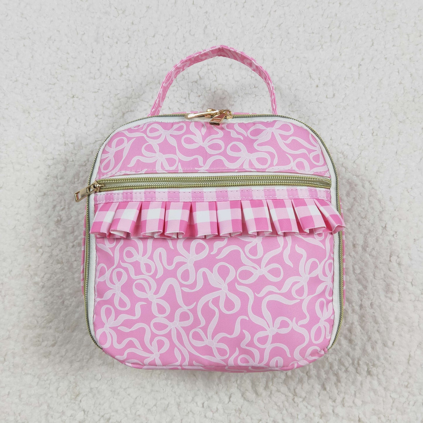 BA0310 baby pink bow floral Lunch Box
