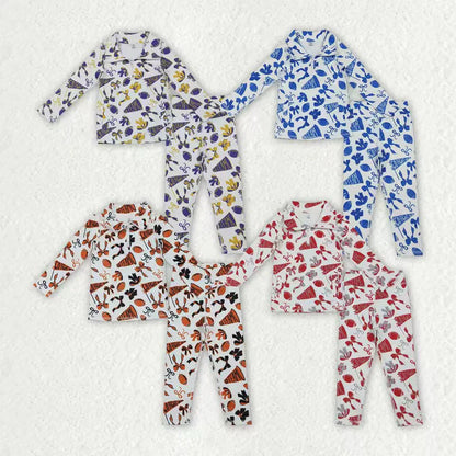 Matching RTS NO MOQ Baby Girls cheer Yoga Long Sleeve Trousers outfits set