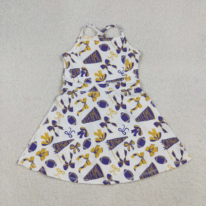 GSD2781 girls purple CHEER derss yoga