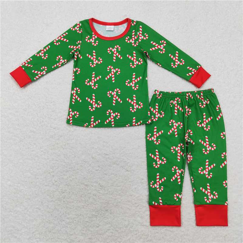 Matching Baby girls boys Christmas green pajamas clothing