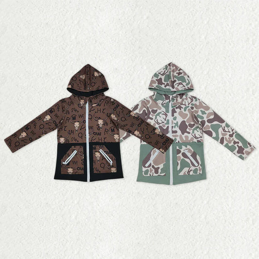 Matching Baby boys  Zipper coat hooded Long Sleeve