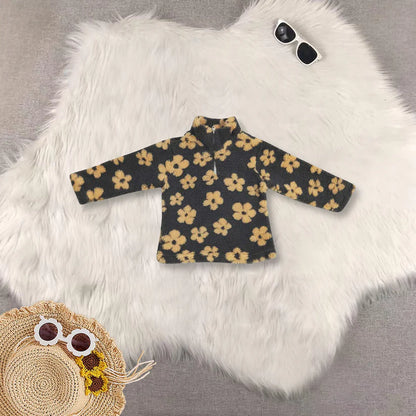 Matching Baby girls colorful flower zipper coat