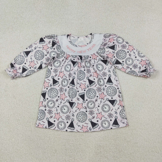 GLD1231 girls Happy NewYear long sleeve Dress embroidery