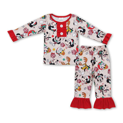 Matching Baby girls boys Christmas cartoon romper pajamas