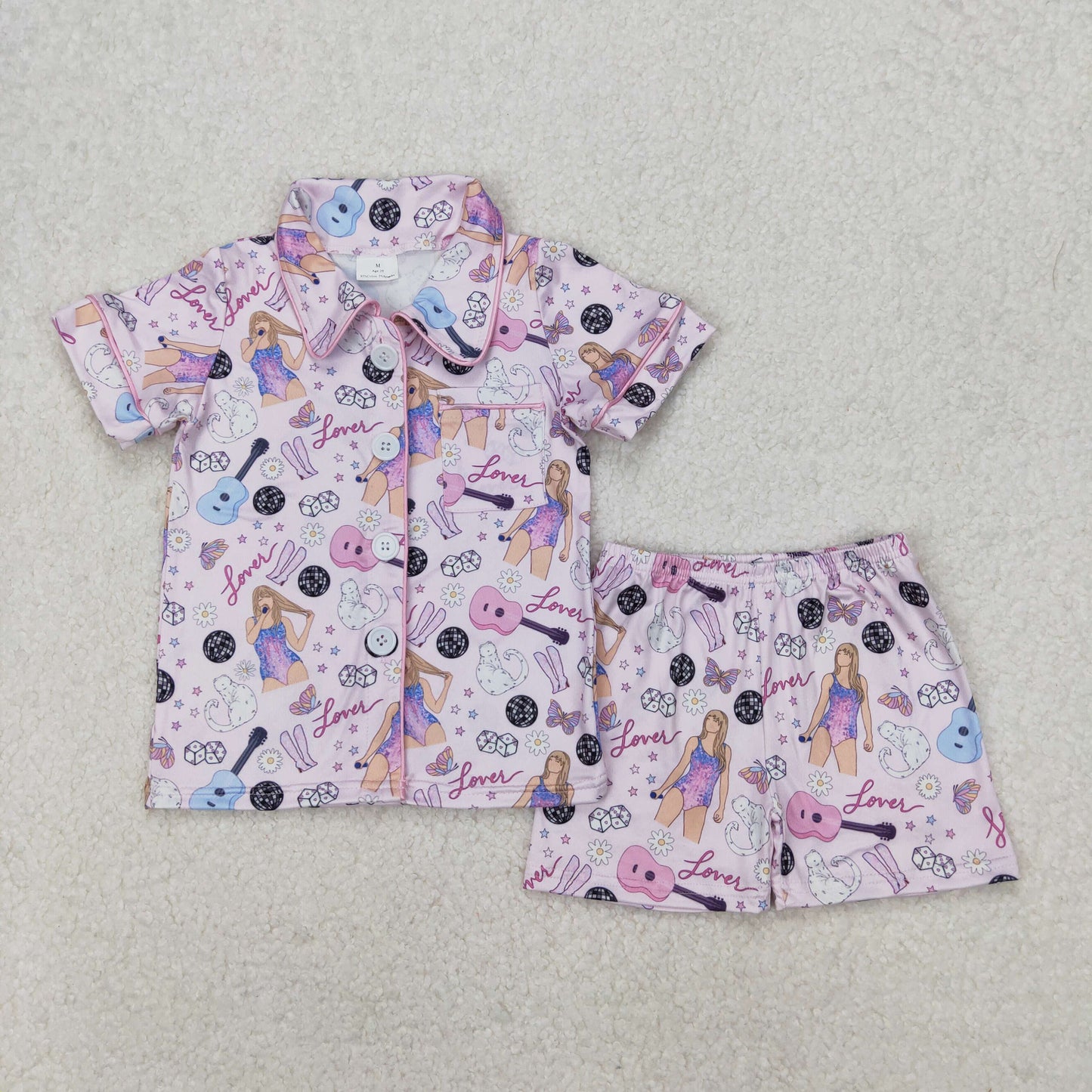 GSSO1773 girls singer purple shorts pajamas