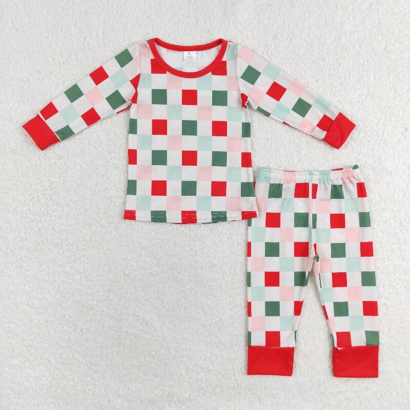 Family Matching Adult Baby Christmas red green checkered clothes