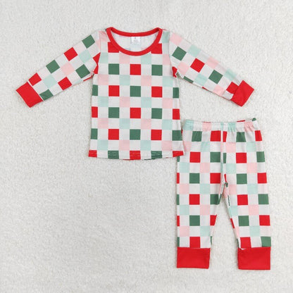 Family Matching Adult Baby Christmas red green checkered clothes