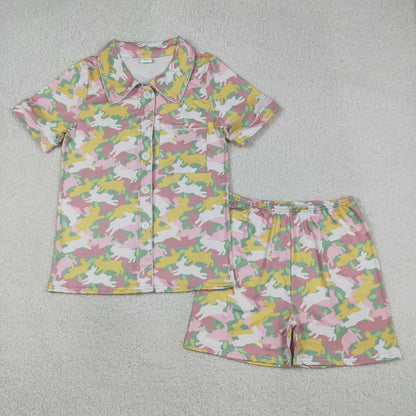 Family Matching Adult Baby girls Easter bunny camo clothes