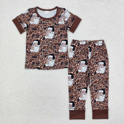 Matching Baby girls boys Christmas camo brown clothing
