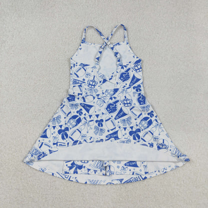 GSD2778 girls navy CHEER derss yoga