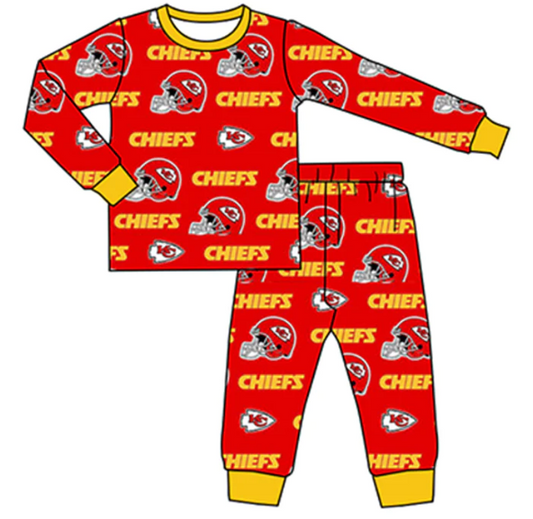 MOQ 3 Custom design Boys Chiefs Pajamas