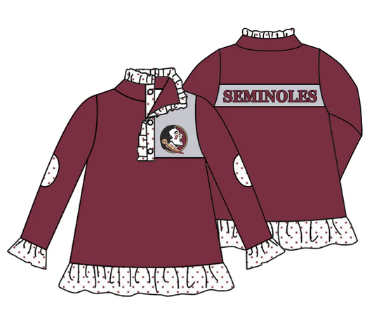 MOQ 3 Custom design Girls SEMINOLES Pullover
